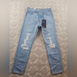 Levi's Wedgie High Rise Jean Womens 28 Button Fly Blue Rigid Denim